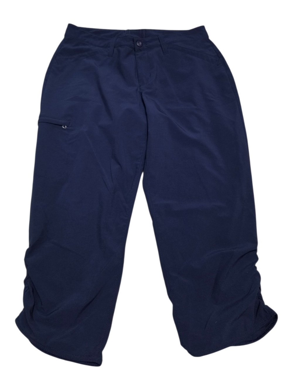 Eddie Bauer Navy Lightweight Walking Hiking Pants Cropped Ruched Size 8